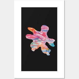 abstract art watercolor cell organic stain Posters and Art